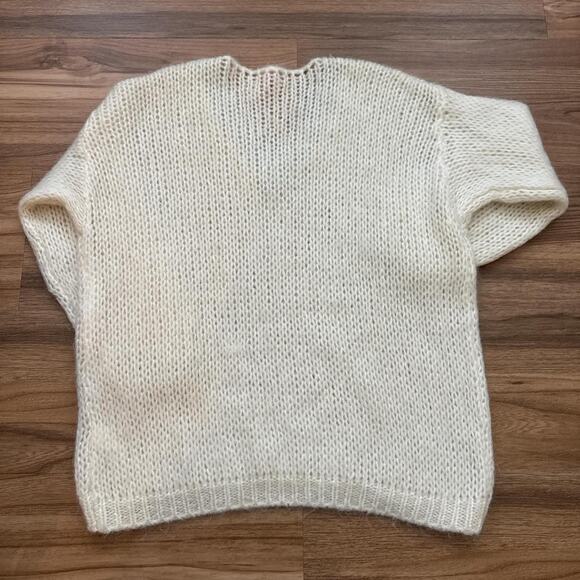 Vintage Women's Scandal Made in Italy Mohair Wool Blend Chunky Knit Sweater sz L - Picture 3 of 4